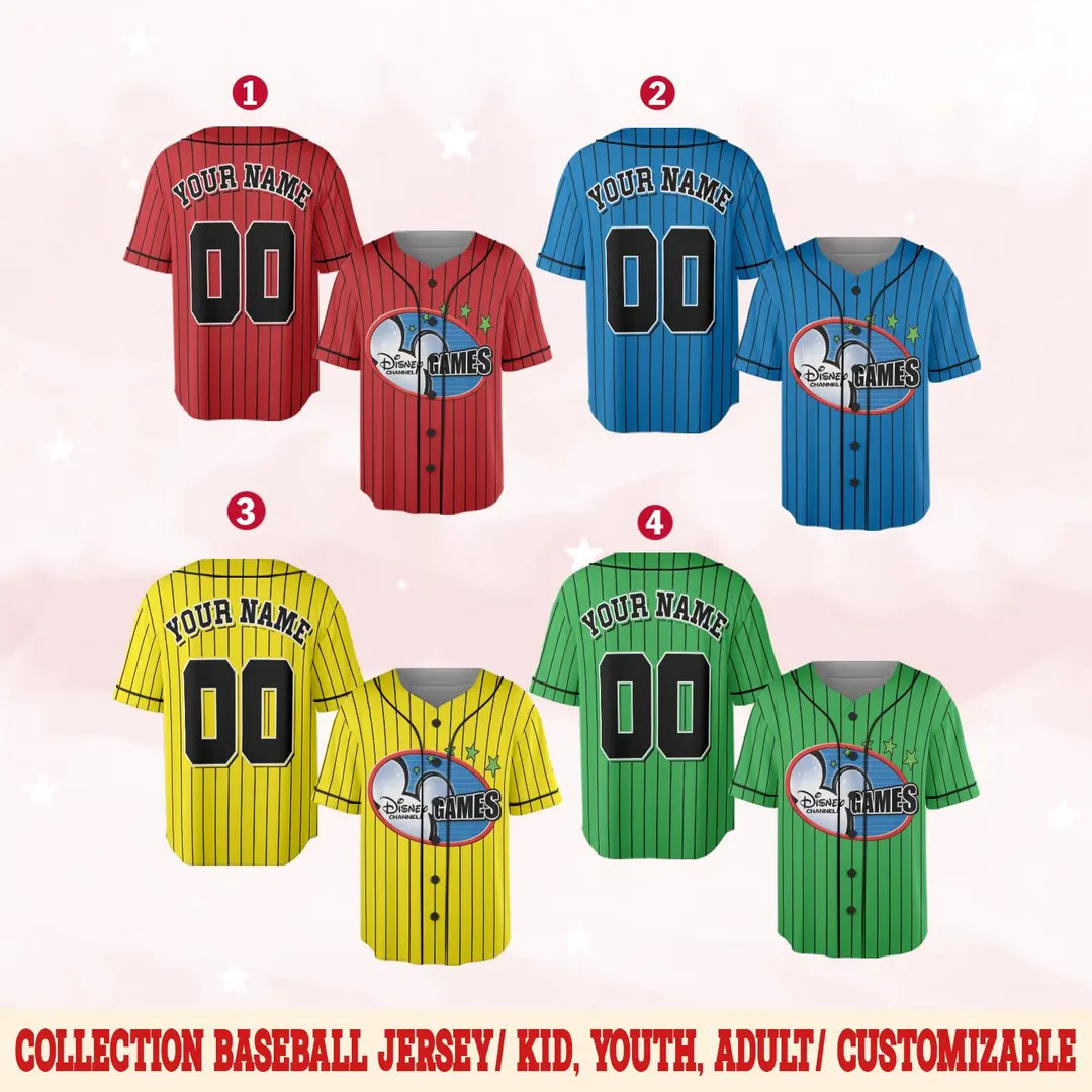 Personalized Disney Channel Games Baseball Jersey/Custom Mouse Ears Gaming Matching Shirt/Disney ... | Etsy (US)