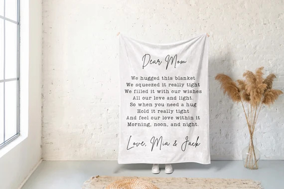 Mother’s Day Gift Blanket Personalized Mothers Day Gift Blanket Boy Mom Gift For Wife Girl Mom ... | Etsy (US)