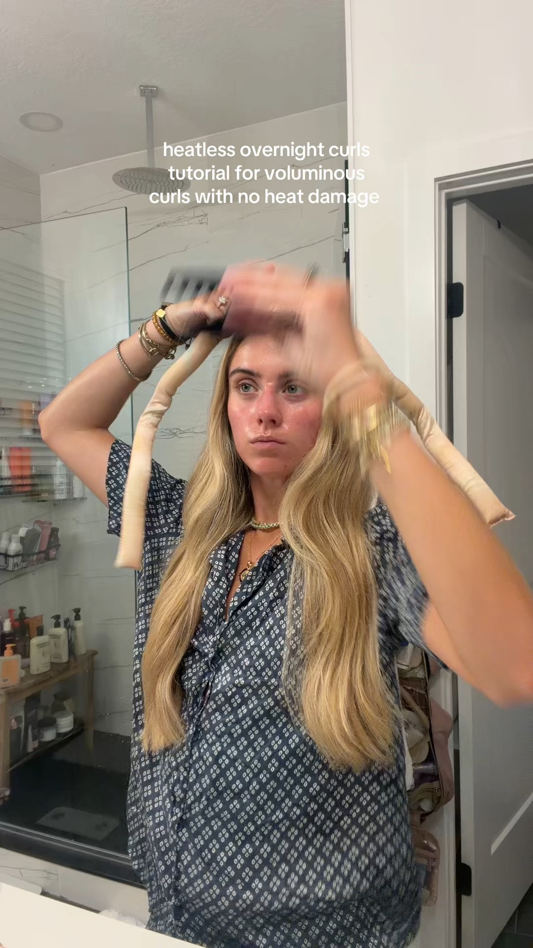 Replying to @kameron ⚯͛ | boy mom 🩵 heatless overnight curls from start to finish !!! the same tutorial I follow every single night for volume and curls 😇 things to pay attention to: pushing up at the end to get tight curls, always sleep with bonnet, switch up the curl method at the bottom once equal amount of hair are left what’s wrapped vs what’s left, takes all of 3 minutes tops, no products necessary, always dry hair. 

#heatlesscurlstutorial #heatlessovernightcurls #overnightcurlstutorial #noheatcurlstutorial #heatlesscurlshack @kitsch

#LTKgrwm #LTKselfcare #LTKBeauty