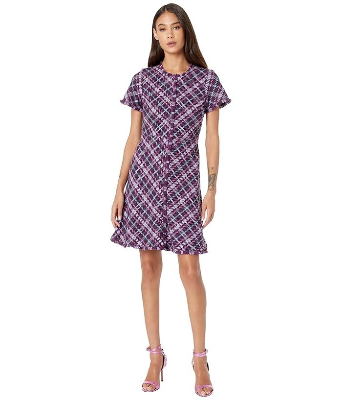 Kate Spade New York Plaid Tweed Dress (Plum Tree) Women's Dress | Zappos