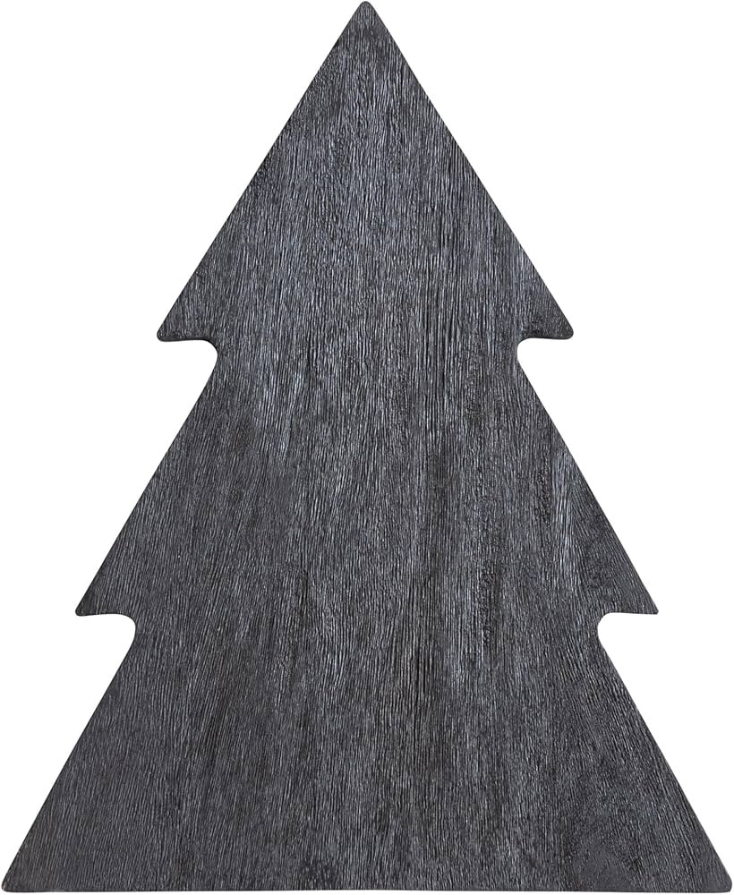 Creative Co-Op Mango Wood Tree Shaped Cheese and Cutting Board, Black | Amazon (US)