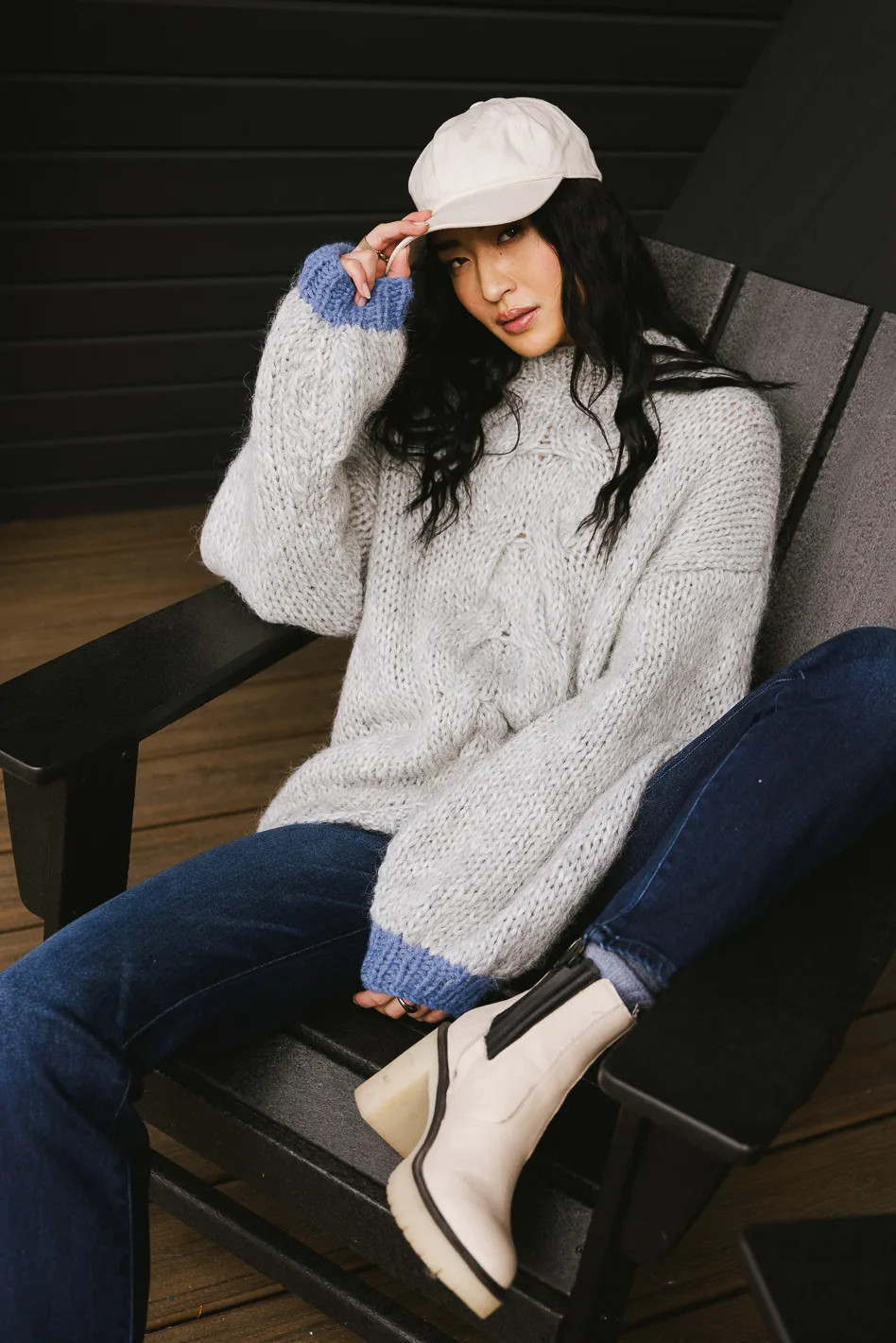 Anastasia Knit Sweater in Grey | Böhme US