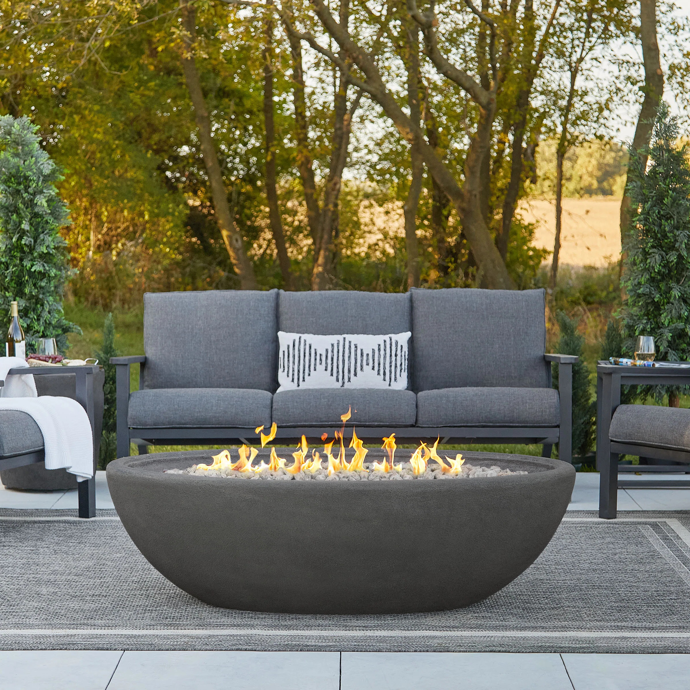 RIVERSIDE Oval Propane Fire Bowl by Real Flame | Wayfair North America