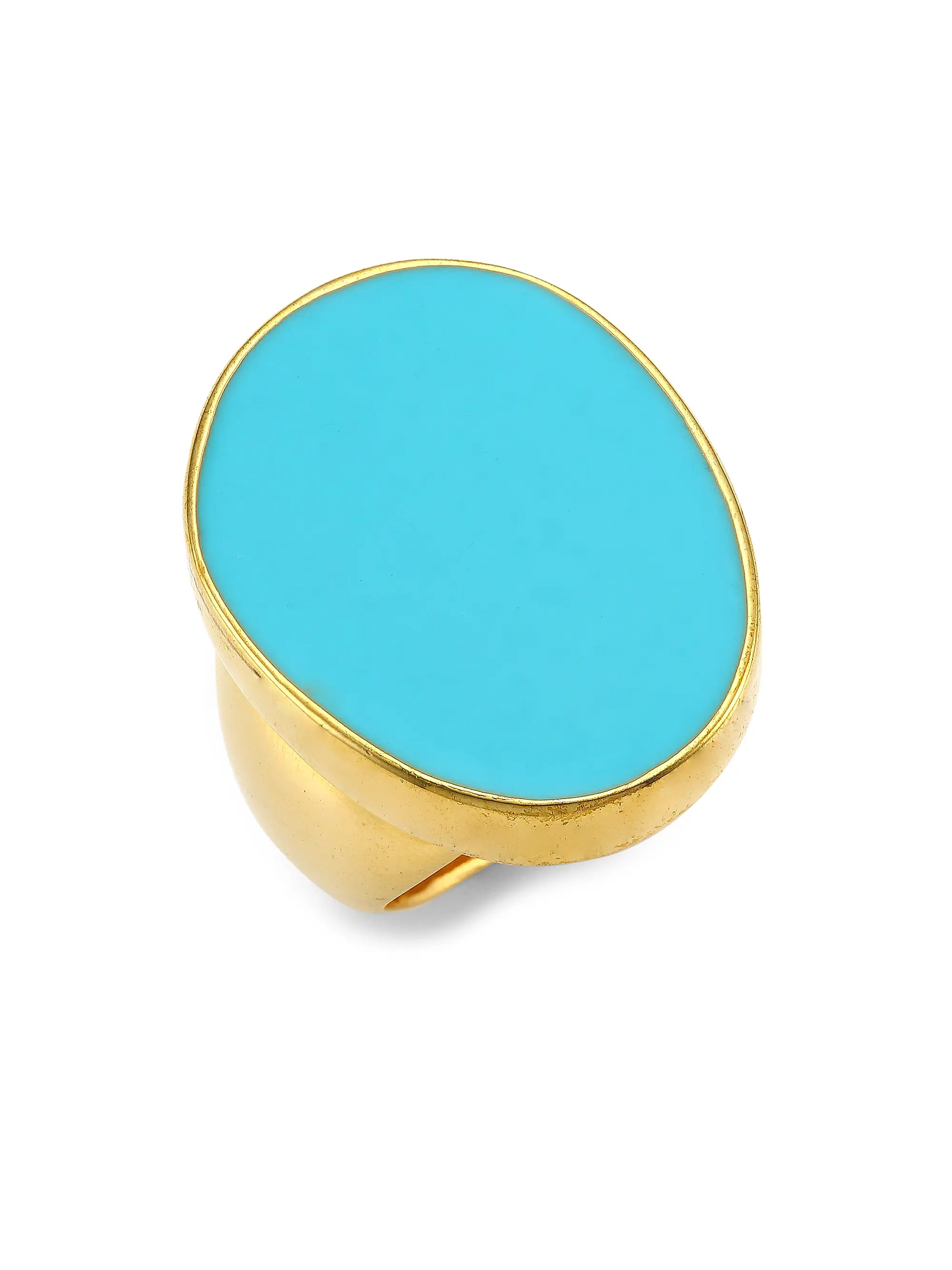 22K Goldplated & Turquoise Enamel Cocktail Ring | Saks Fifth Avenue