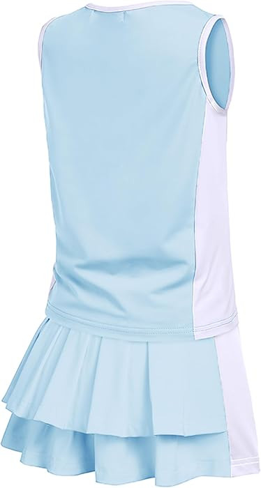 Conjunto de Vestido de Golf y Tenis para Ni\u00f1as con Camiseta Sin Mangas y Falda Deportiva con... | Amazon (US)