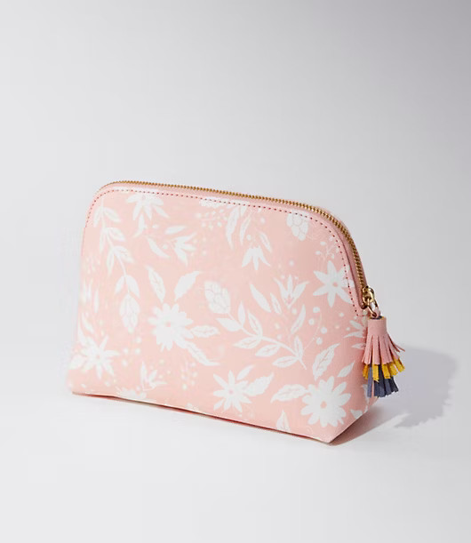 LOFT Floral Bird Zip Pouch | LOFT