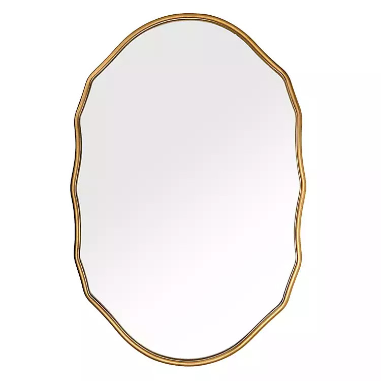 Oval Gold Madalyn Metal Wall Mirror | Kirklands