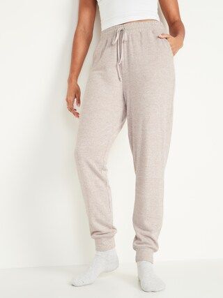 High-Waisted Soft-Brushed Plush-Knit Jogger Lounge Pants for Women | Old Navy (US)