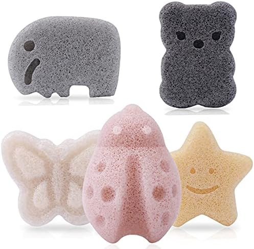 Konjac Baby Sponge for Bathing, Kids Bath Sponges for Infants, Toddler Bath Time, Cute Shapes and... | Amazon (US)
