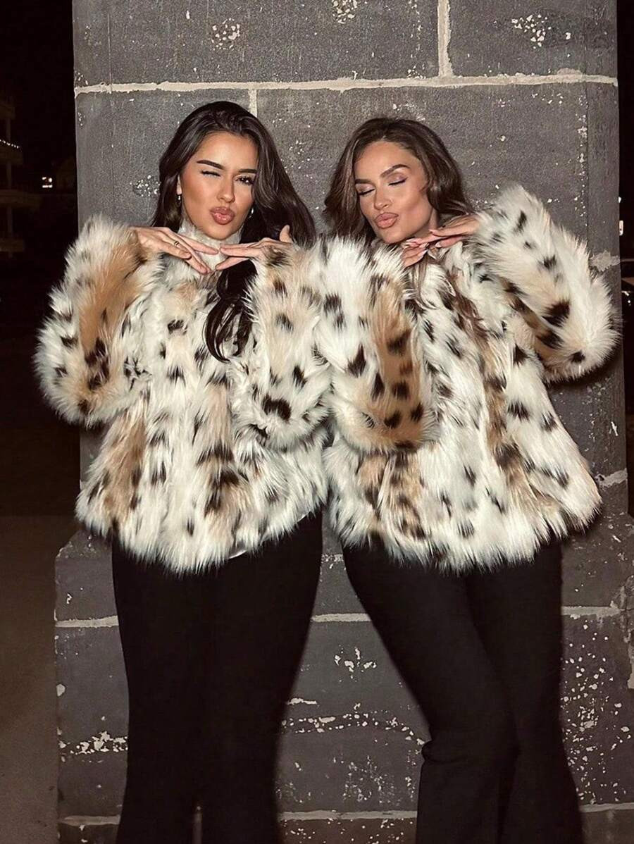 INDEFEIR New Autumn/Winter Fashion High-Quality Fluffy Effect Warm Thick Jacket For Women | SHEIN