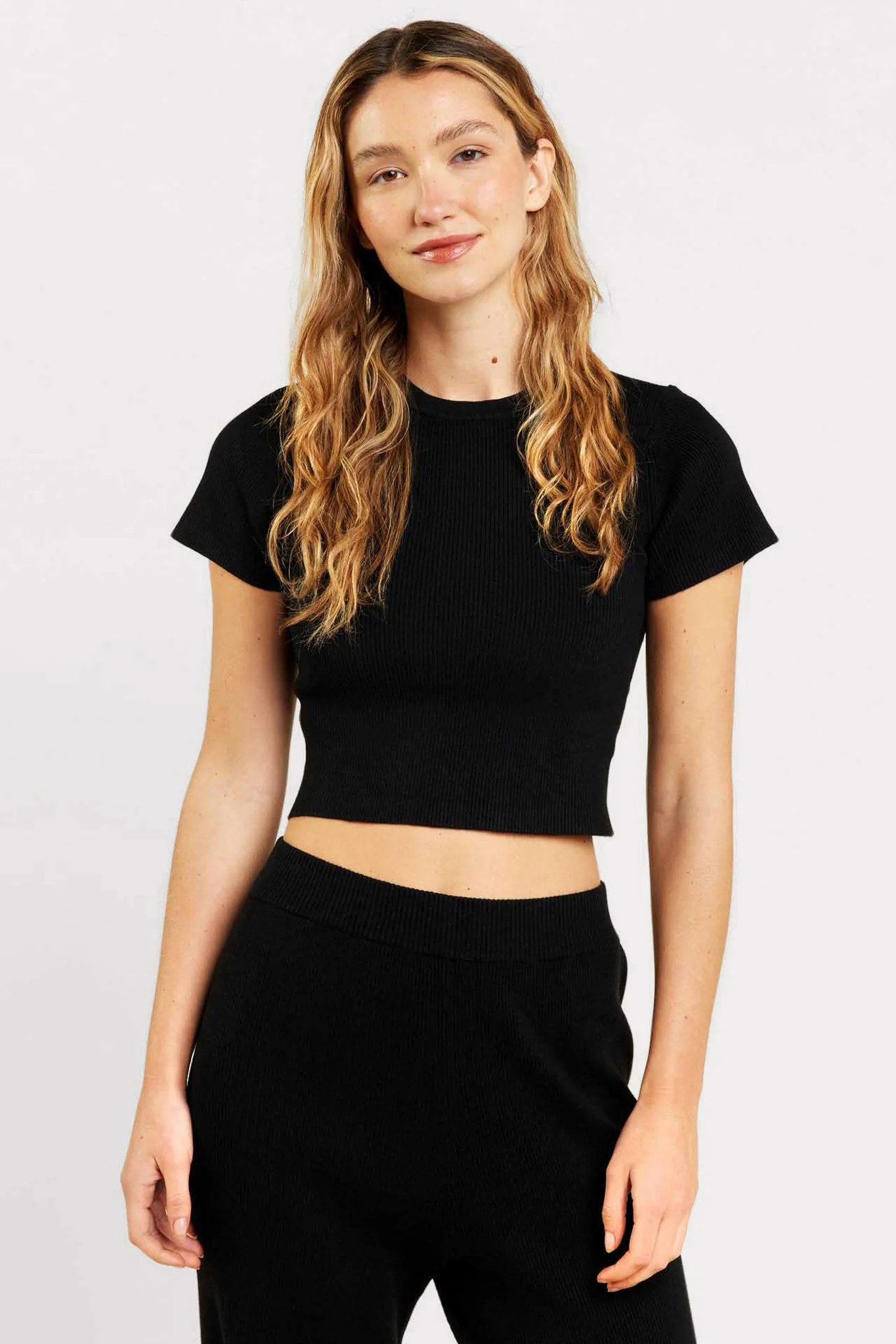 Ribbed Sweater Baby Tee | nuuds