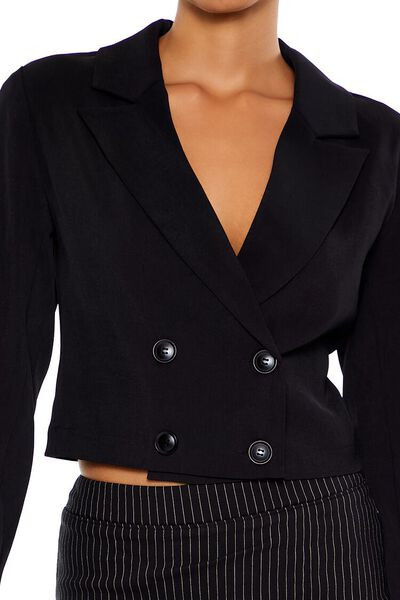 Double-Breasted Cropped Blazer | Forever 21