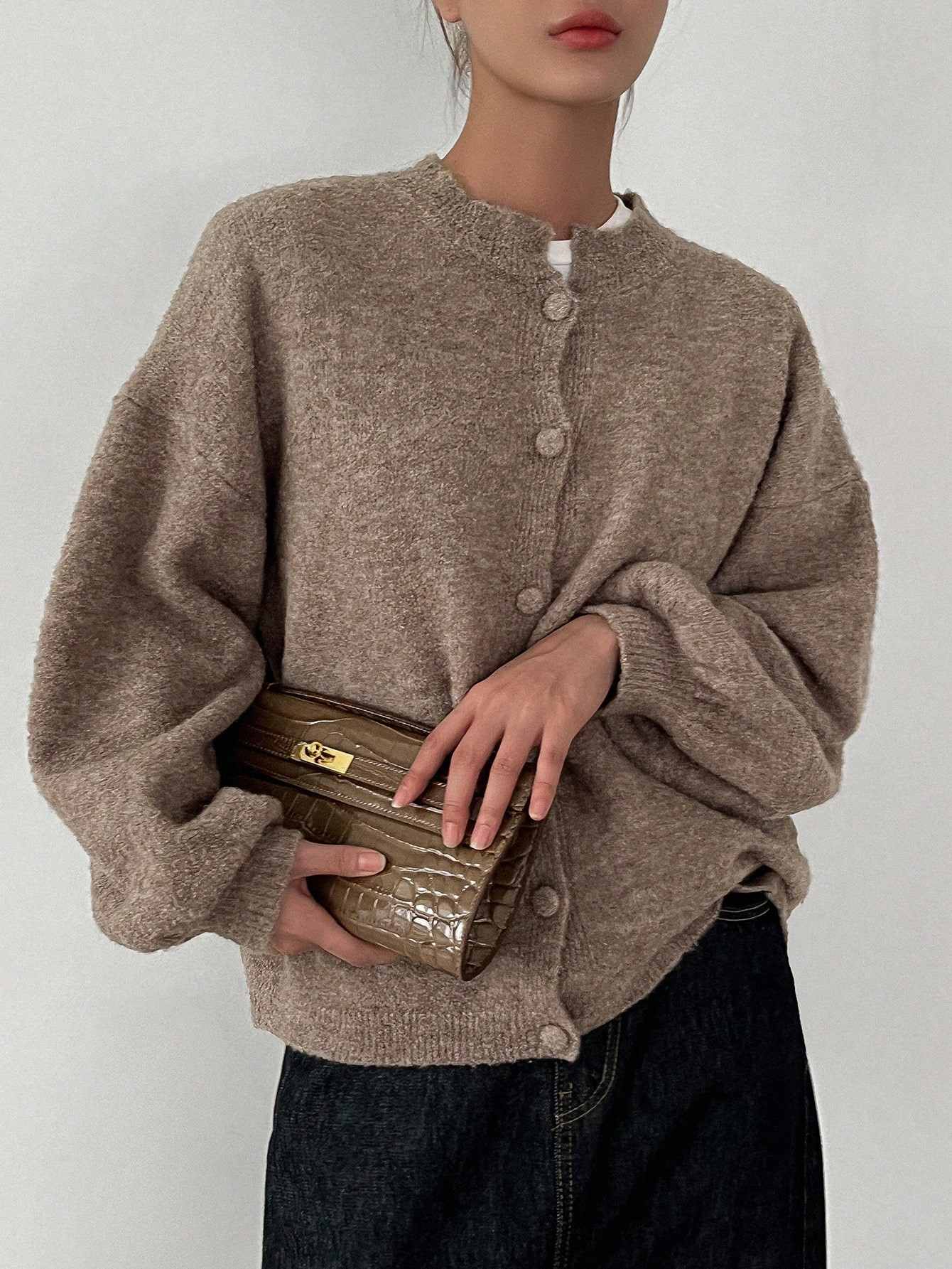 DAZY Drop Shoulder Button Front Cardigan | SHEIN