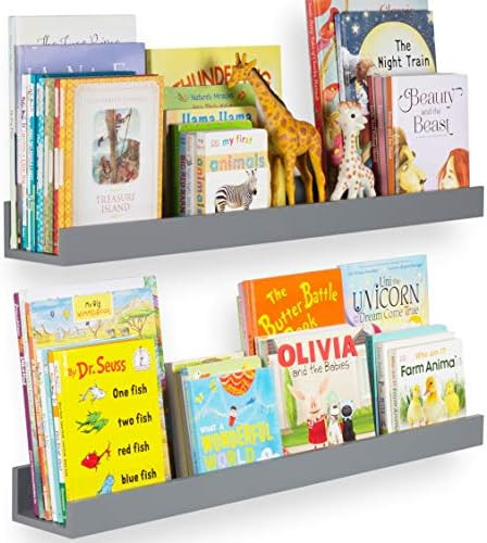 Wallniture Denver 34" Floating Shelves for Kids Toys, Books & Picture Frames, Kids Room Decor, Set o | Amazon (US)