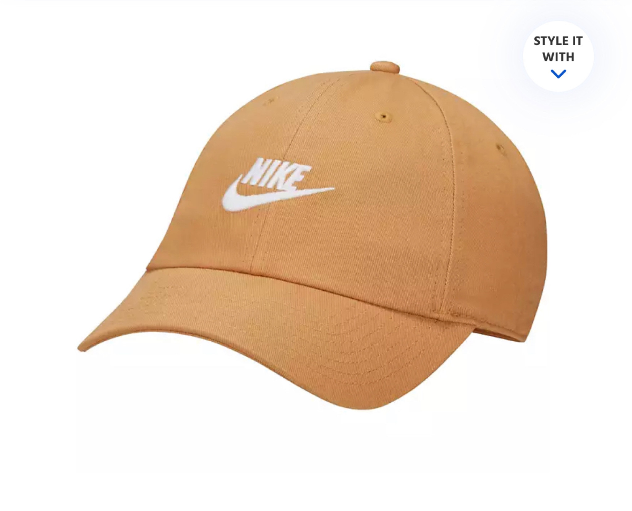 The Nike Adults' Futura Washed Cap features 6-panel, cotton twill construction with a Nike™ logo embroidered on the front. This cap has embroidered eyelets to provide breathability and an adjustable closure for a customizable fit.

#LTKunder50 #LTKfit #LTKstyletip