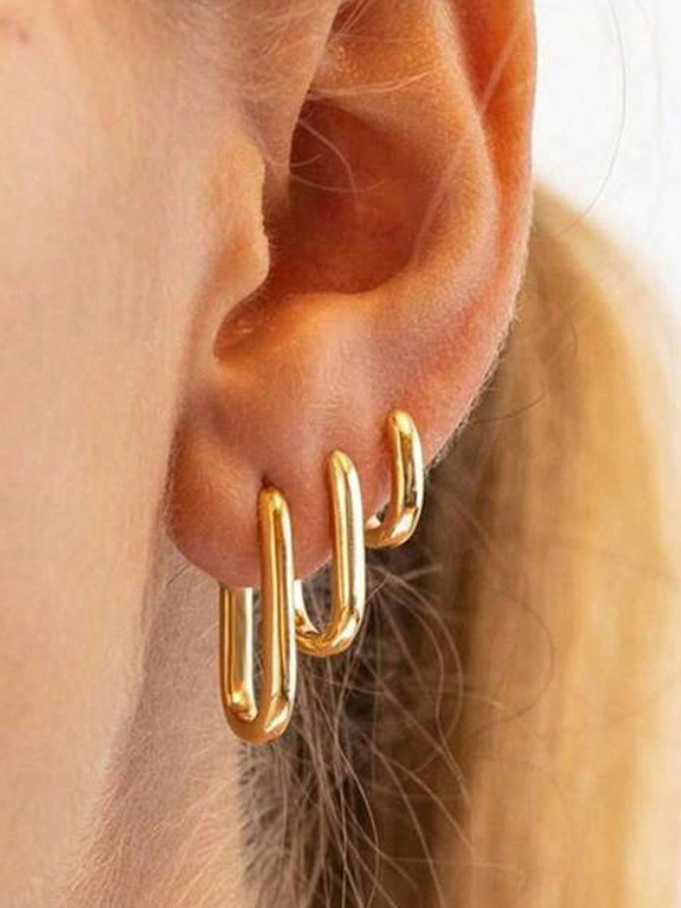 6pcs Simple Metallic Square Shaped Copper Earrings For Women, Holiday, Dating, Daily Wear Gifts | SHEIN