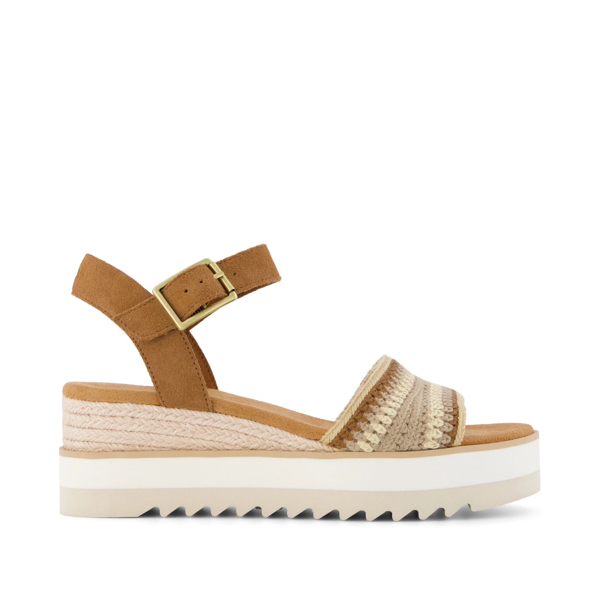 Womens Diana Wedge Sandal Almond Crochet | Toms EMEA