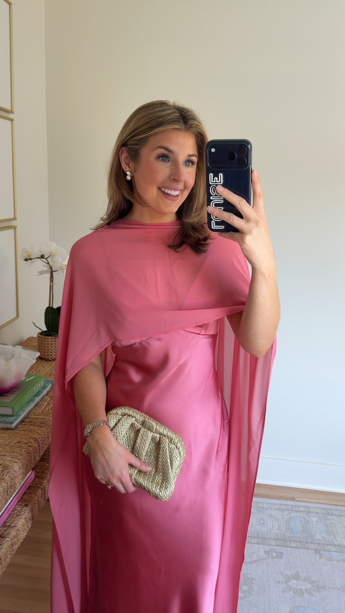 Fabulous cape dress for a formal or black tie wedding! Wearing a S. Code LOUISE20 for 20% off!