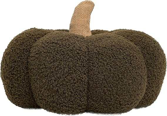Pearhead Sherpa, Modern Fall Home, Thanksgiving and Halloween Holiday Decor Plush Pumpkin, 9", Ol... | Amazon (US)