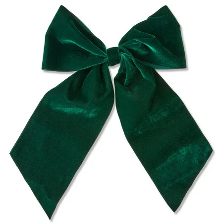 Green Velvet Christmas Tree Topper Bow, 20", by My Texas House | Walmart (US)
