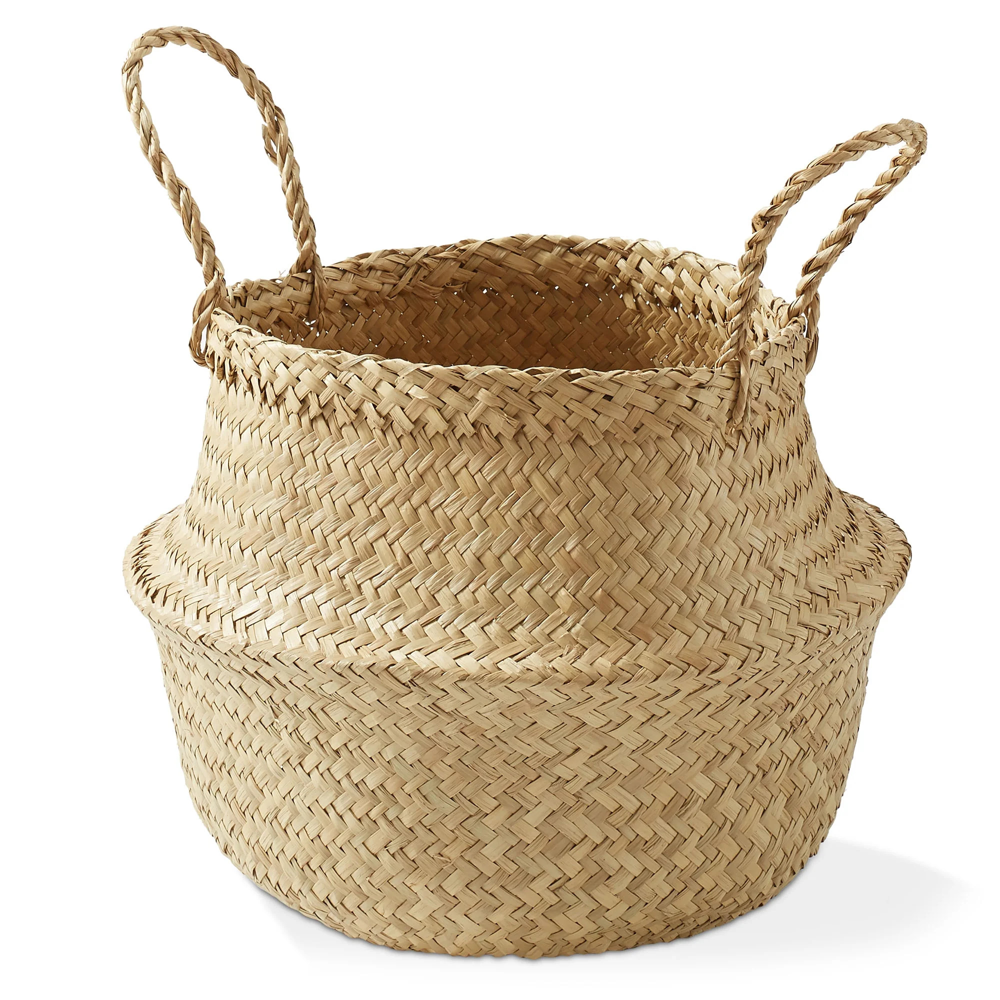 Casafield Seagrass Belly Basket with Handles - Medium, Natural Woven Storage Bin Planter for Home... | Walmart (US)
