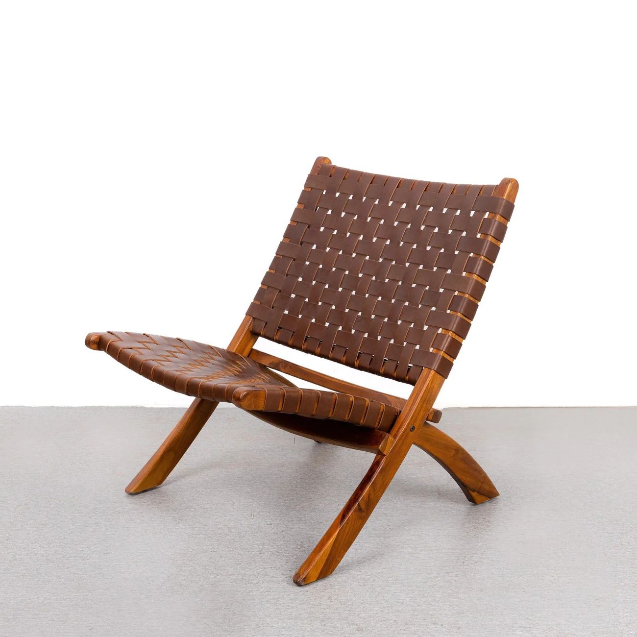 Canino Woven Leather Lounge Chair | France and Son