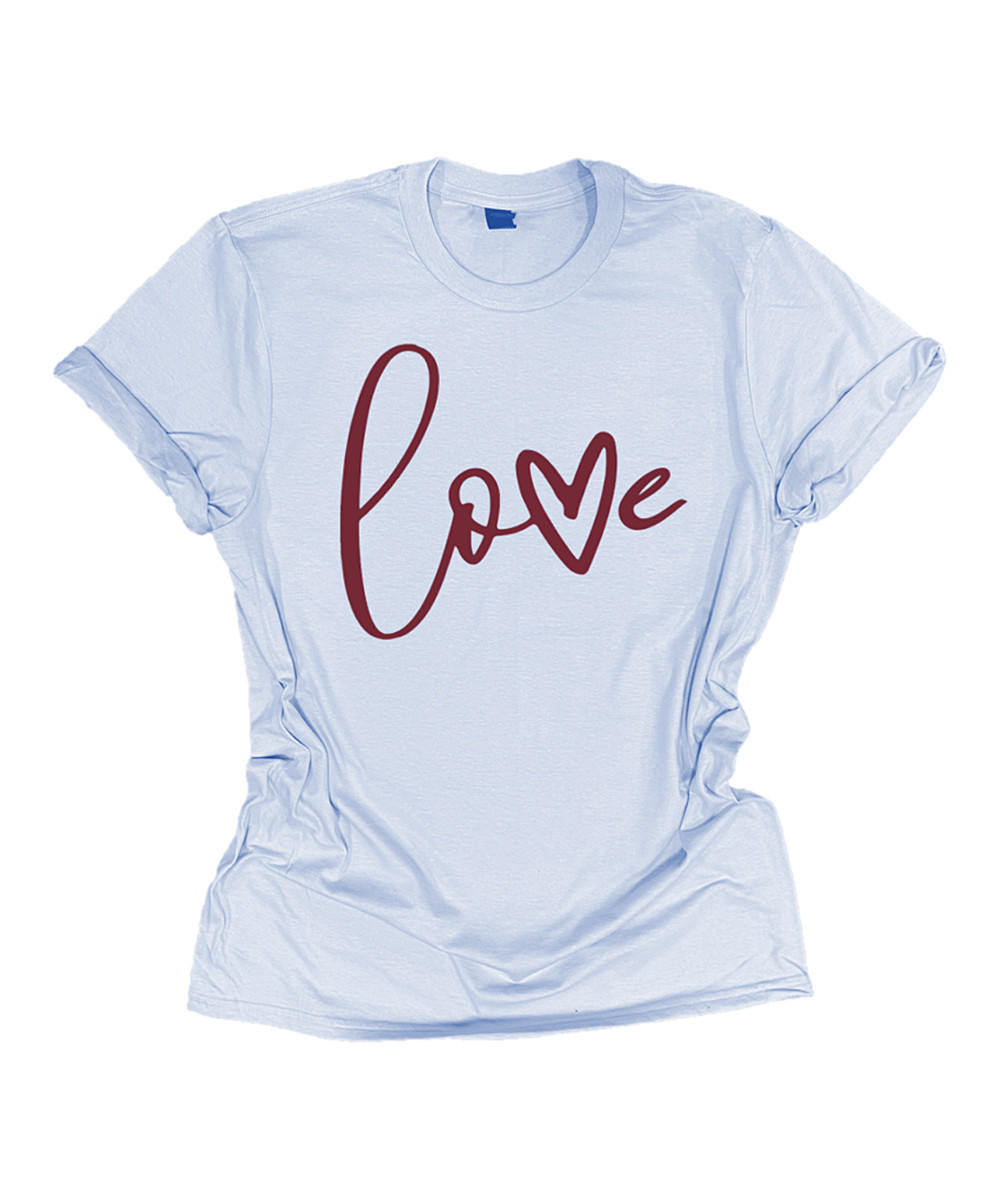Party On! Women's Tee Shirts Periwinkle - Periwinkle 'Love' Boyfriend Tee - Women | Zulily