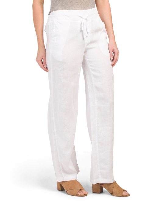 Solid Pull On Linen Pants | TJ Maxx