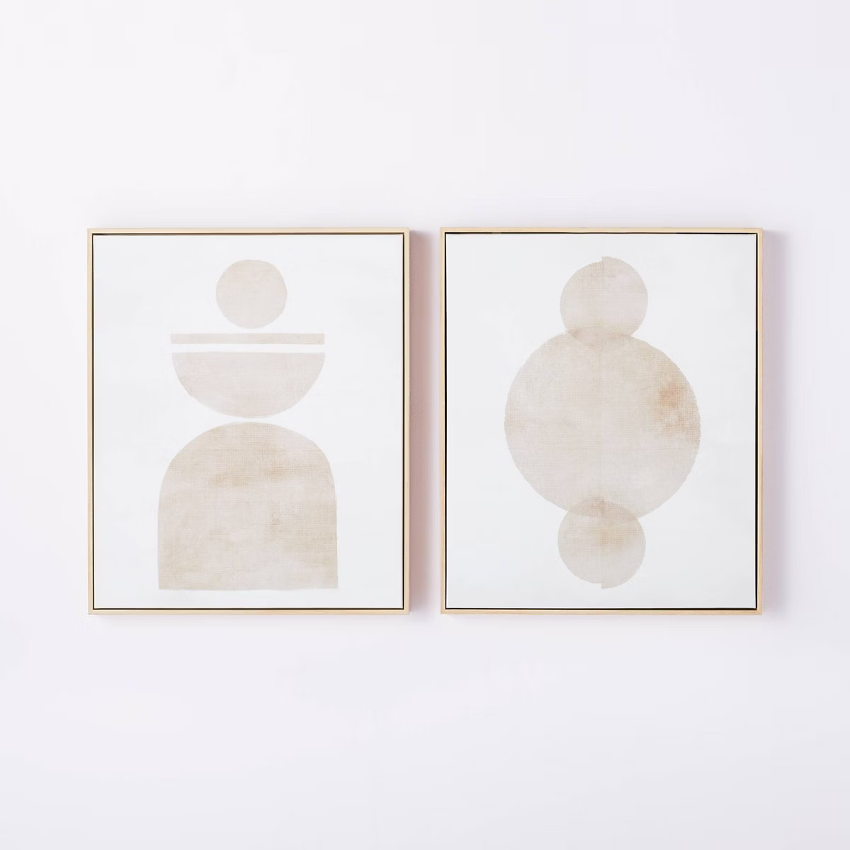 (Set of 2) 20" x 24" Abstract Shapes Framed Canvas Brown - Threshold™ designed with Studio McGe... | Target