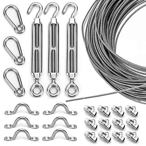 Litcher Globe String Light Suspension Kit, Outdoor Light Guide Wire, Vinyl Coated Stainless Steel St | Amazon (US)