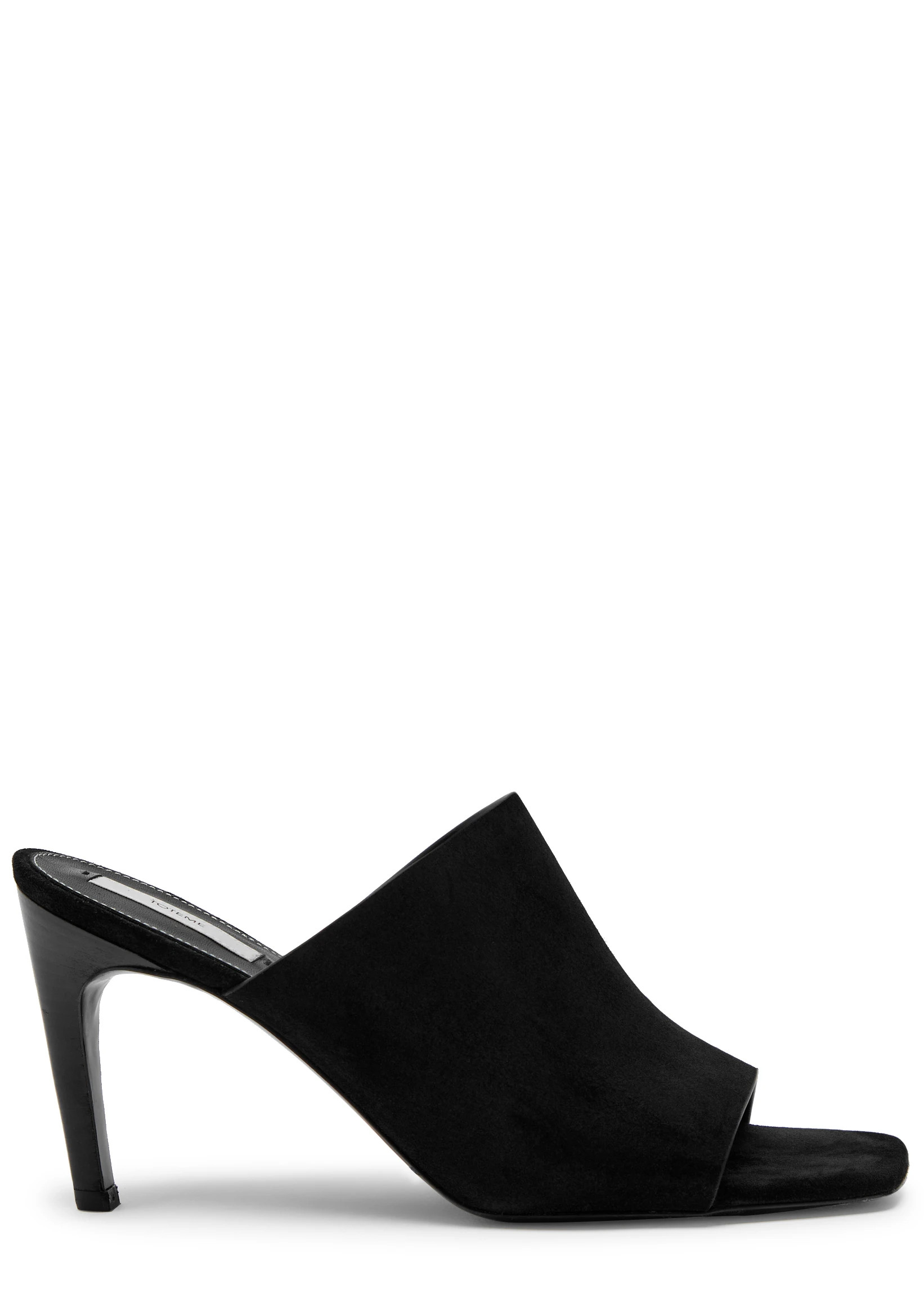 Velour-Leather Bandeau Mules_41509_BLAC | Harvey Nichols