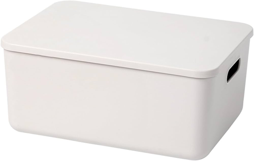 Yishyfier Plastic Storage Baskets With Lid Organizing Container Lidded Knit Storage Organizer Bin... | Amazon (US)