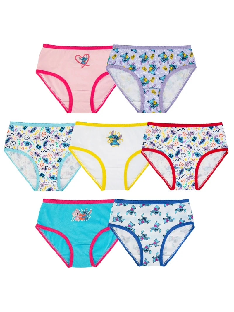 Stitch Girls Cotton Brief Character Underwear, 7-Pack, Size 4-8 | Walmart (US)