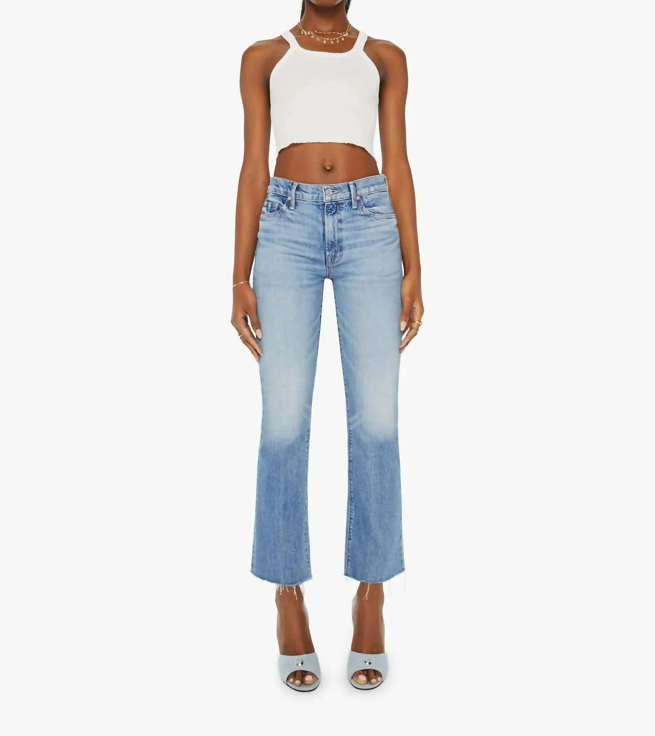 The Outsider Flood Fray Jeans In Are We There Yet | Shop Simon