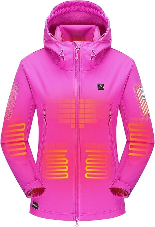 DEWBU Heated Jacket with 12V Battery Pack Winter Outdoor Soft Shell Electric Heating Coat | Amazon (US)
