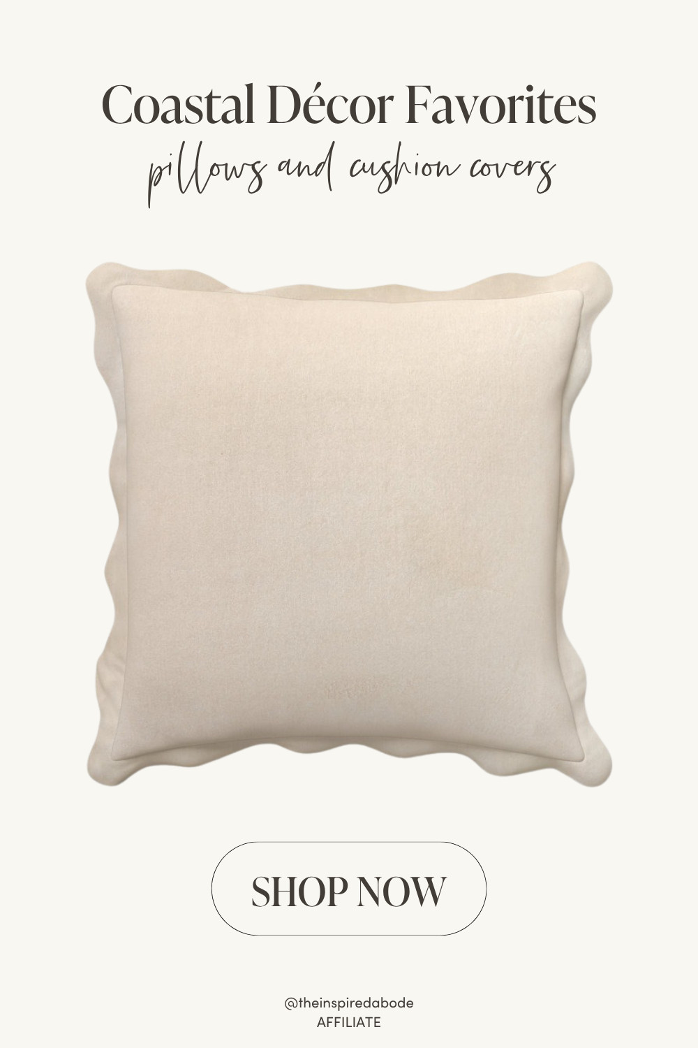 Add texture and elegance to your coastal décor with this scalloped-edge cotton throw pillow. Its feminine-chic design and soft fabric make it a stylish and comfortable accent for sofas or beds – we love it! 

 #LTKSummerEdit #LTKHome #LTKFindsUnder50