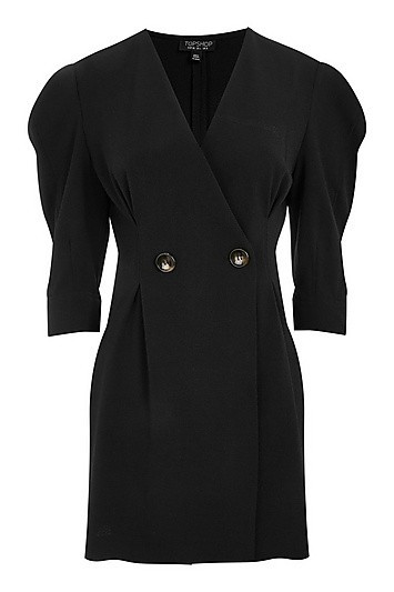 Extended Shoulder Mini Shift dress - Black | Topshop US