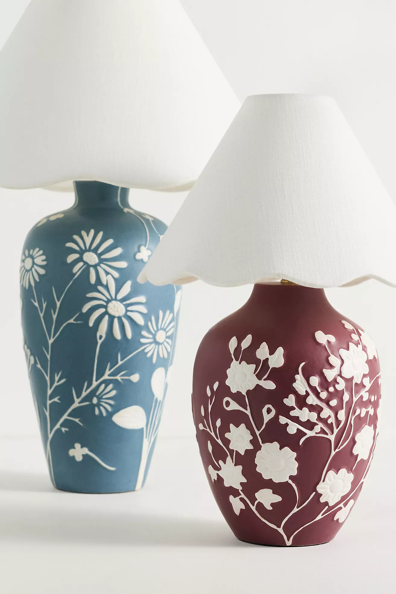 Ember Carved Ceramic Scallop Shade Table Lamp | Anthropologie (US)