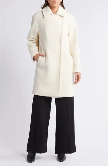 Walker Notch Lapel Longline Bouclé Coat | Nordstrom