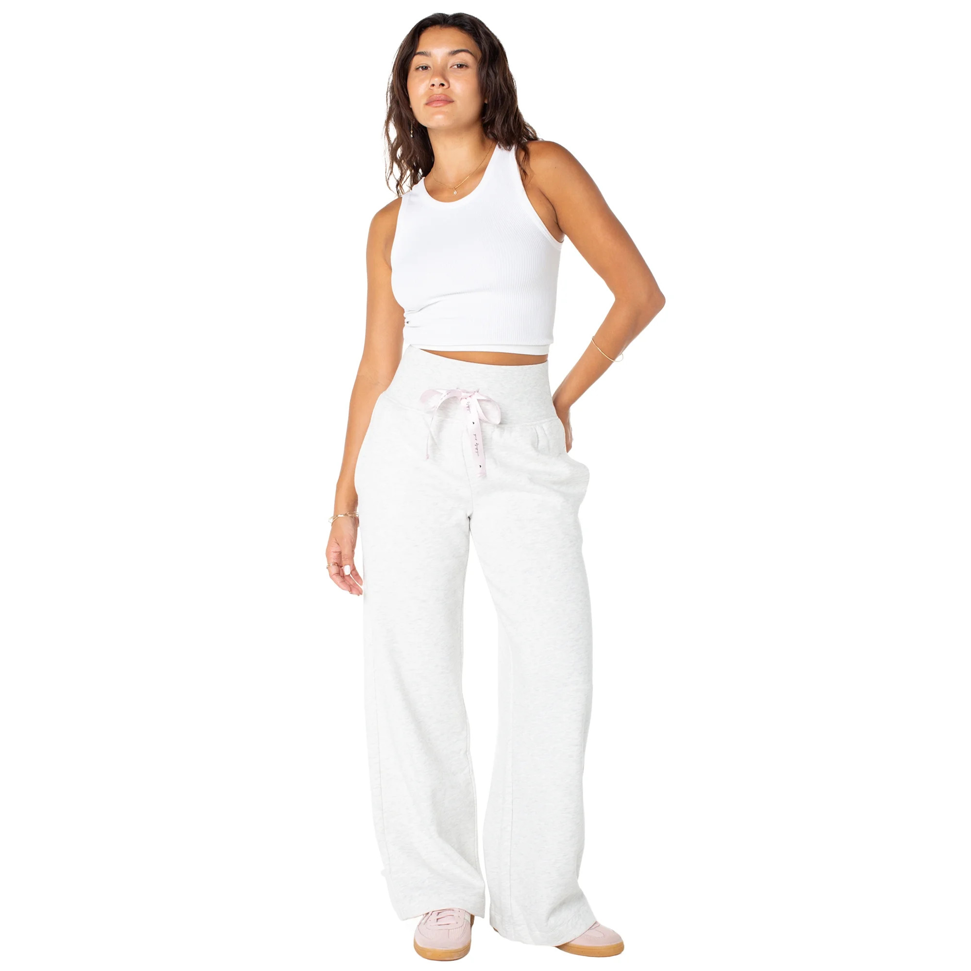 Celebrity Pink Women's Satin Tie Wide Leg Sweatpants, Sizes XS-XXXL | Walmart (US)