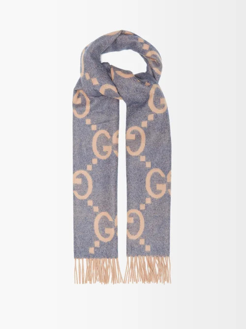 Gucci - GG-jacquard Cashmere Scarf - Mens - Beige Multi | Matches (US)