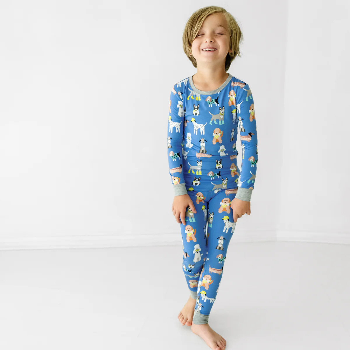 Dapper Dogs Two-Piece Pajama Set | Little Sleepies