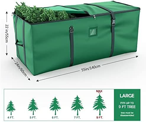 Christmas Tree Storage Bag 9Ft, Large Artificial Christmas Tree 9 Ft, Waterproof Heavy-Duty 600D Oxf | Amazon (US)