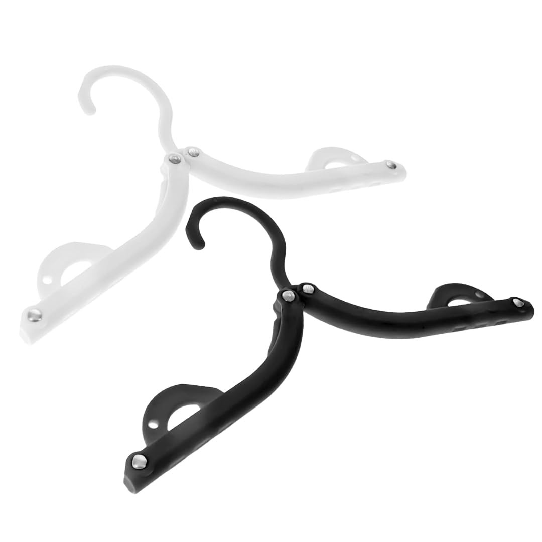 SE 12-Piece Set of Folding Ultra Compact Travel Hangers (Black & White), Open 16-Inches Folded 5-... | Amazon (US)