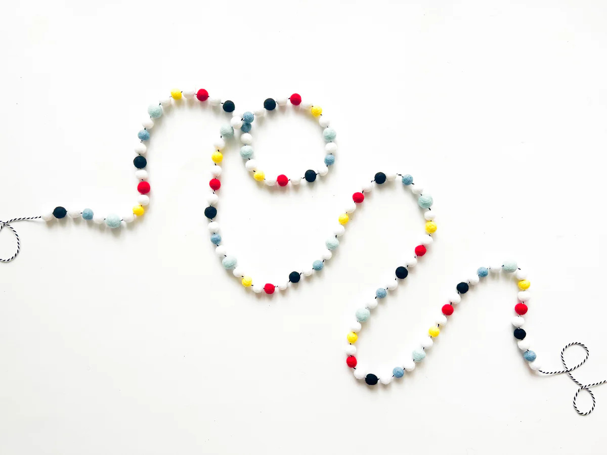 Miles Per Hour Mini Felt Ball Garland - Collaboration w/ Shakira Patte | Pearl & Jane