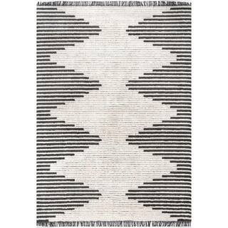 Morgan Contemporary Diamond Soft Shag Fringe Beige 8 ft. x 10 ft. Indoor Area Rug | The Home Depot