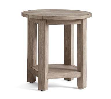 Benchwright Round End Table, Gray Wash | Pottery Barn (US)