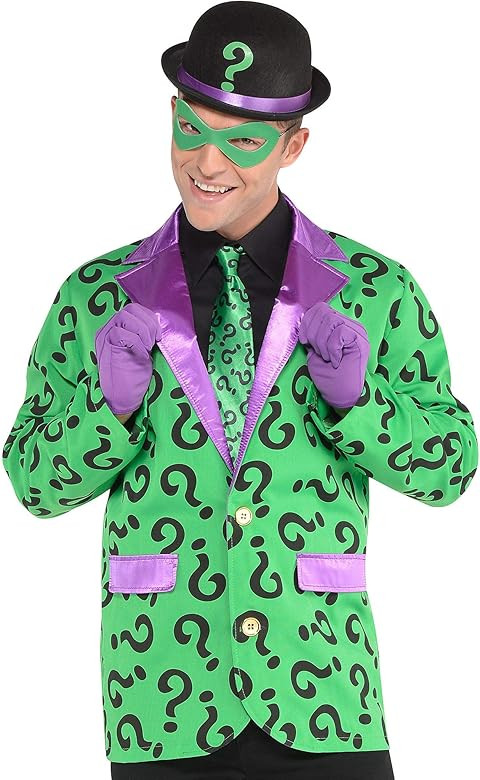 Batman Riddler Costume Accessory Supplies for Adults, One Size, Include a Hat, a Tie, Gloves, and... | Amazon (US)