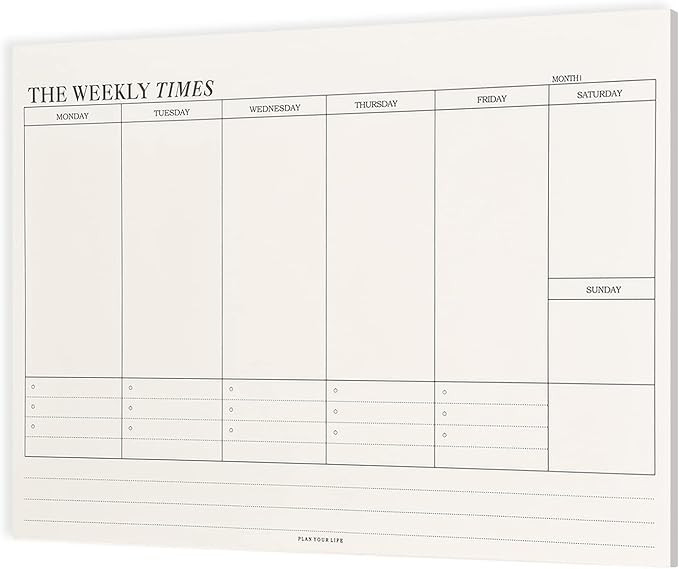 Planner Settimanale, Planning da Tavolo, 60 Flogi a Strappo 24,5 x 17,5 cm, Weekly Planner Agenda... | Amazon (IT)