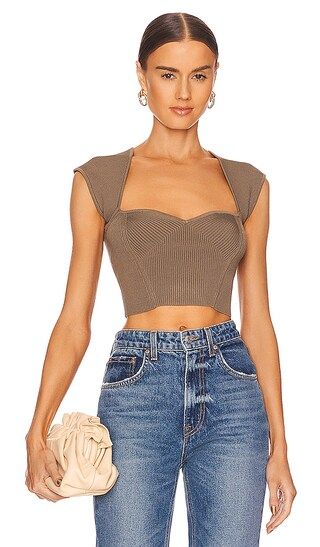 Abia Cropped Tee in Olivine | Revolve Clothing (Global)